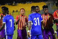 A photo of a Ghana Premier League game between Hearts of Oak and Great Olympics