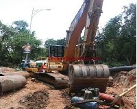 Repair works on Spintex underpass road