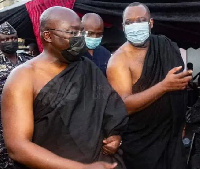 The Vice President Dr Mahamudu Bawumia and Dr. Matthew Opoku Prempeh at the funeral grounds