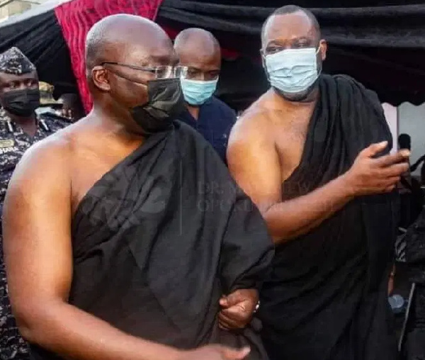 The Vice President Dr Mahamudu Bawumia and Dr. Matthew Opoku Prempeh at the funeral grounds