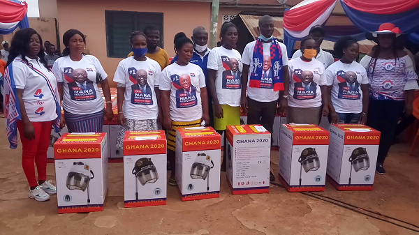 Some beneficiaries with their hairdryers donated by the Harriet Foundation