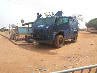 Angry youth of Amanase in the Ayensuano have damaged a police vehicle