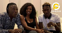 Stonebwoy, Nana Aba Anamoah and Shatta Wale during the unity talk