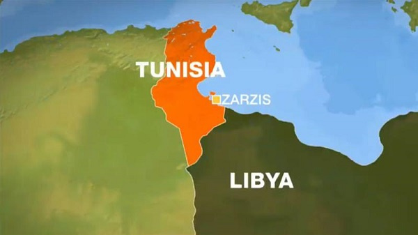 Map showing Tunisia