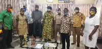 Mad. Owusu-Banahene (middle) posed with the campaigners