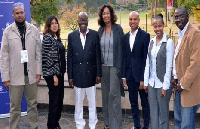 Nana Akufo-Addo - NPP Presidential Candidate pose with some loyalists in South Africa