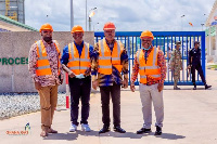 Ignatius Baffour Awuah, Joseph Cudjoe with some officials of Ghana Gas