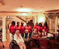 Members of Patriotic ladies Club with the elderly at their nursing home