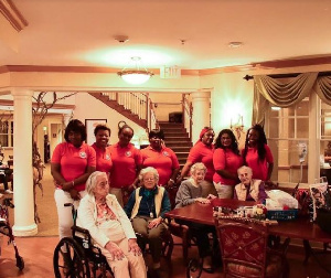 Members of Patriotic ladies Club with the elderly at their nursing home