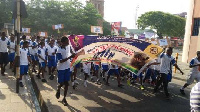 The pupils embarked on a walk to raise awareness on the plight of trafficked children