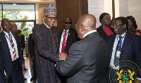 Akufo-Addo, Prez Ghana(L) & Muhammadu Buhari, Prez Nigeria(R)