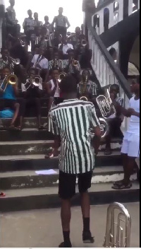 The boys in action, doing brass band versions of some dancehall songs