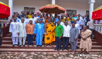 Vice President, Dr Mahamudu Bawumia with Osagyefo Oseadeyo Agyemang Badu II and others