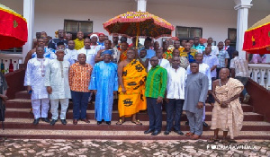 Vice President, Dr Mahamudu Bawumia with Osagyefo Oseadeyo Agyemang Badu II and others