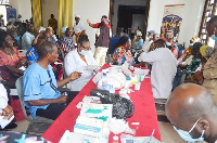 Some of the aged going through the health screening