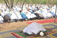 A photo of Muslims praying