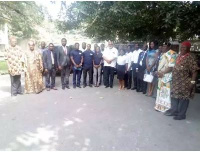 Former President Flt. Lt. Jerry John Rawlings in a group picture with attendees