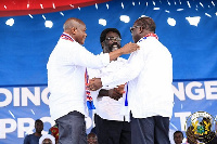 Stephen Ntim, Dr Amoako Baah and Freddie Blay in an interaction at the Conference