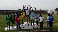 The athletes with their medals