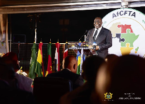 Alan Kyerematen speaking at the event