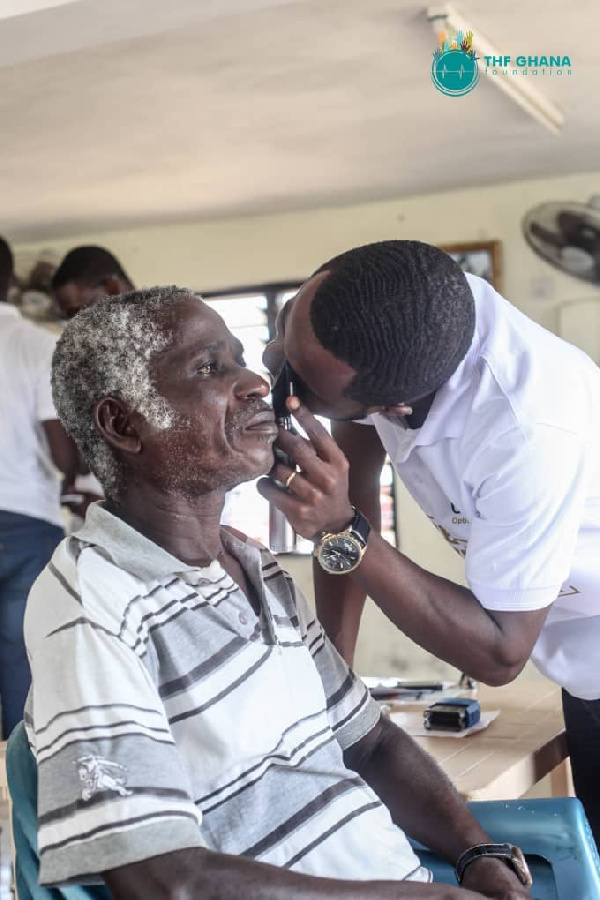 A resident being screened at Funko in the Western Region