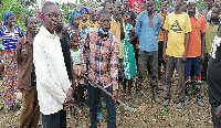 The Assembly man with other stakeholders during the ground breaking ceremony