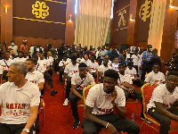 Black Stars players at the presidency