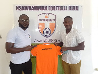 Former Asante Kotoko striker, Eric Bekoe with a club rep