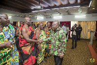 President Akufo-Addo interacting with the Chiefs