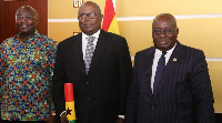 Martin Amidu, flanked by President Akufo-Addo and Vice President Bawumia