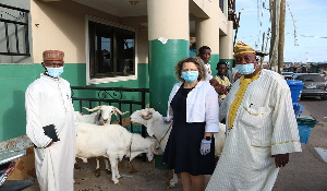 Three sheep were donated to His Eminence to share among the vulnerable under his care