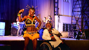 Wiyaala on stage with Osibisa