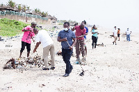 A clean up exercise on on the hotel’s beachfront