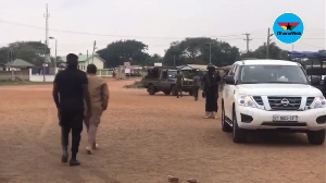 Some security personnel at the polling station