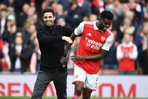 Partey with Mikel Arteta