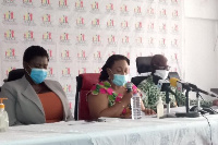 Madam Josephine Nkrumah (middle) flanked by her deputies