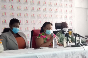 Madam Josephine Nkrumah (middle) flanked by her deputies