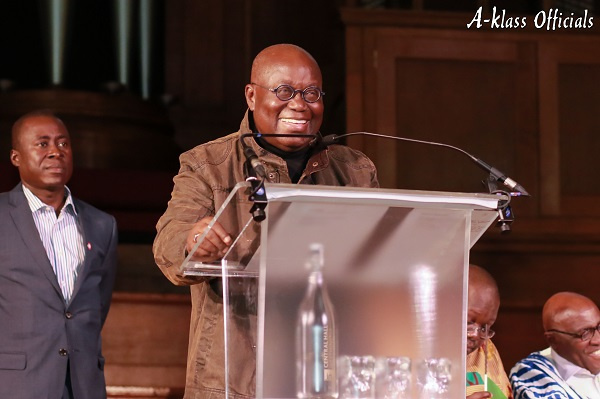 President Akufo-Addo speaking to a section of Ghanaians in UK