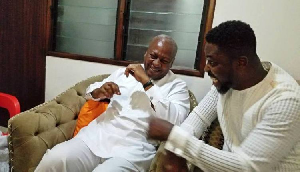 John Dramani Mahama (L) with A Plus (R)