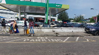 Long queues for petrol station