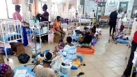 Women lying on the floor at the Wa Municipal Hospital