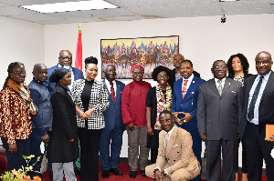 Ambassador Alima Mahama with the group during the visit