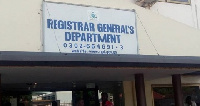 File photo of the entrance of the Registrar General's Department