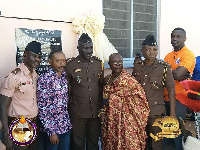 Reverend Owusu Bempah with officials of the Ankaful Prisons Complex