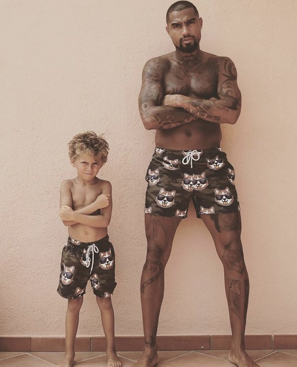 Kevin Prince Boateng and his son