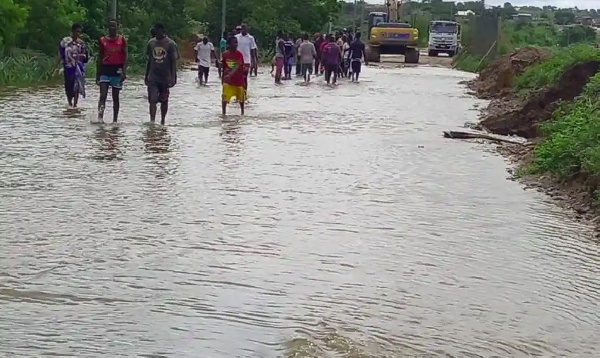 More than 200 houses have been submerged with three of them completely collapsed