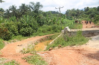 The abandoned bridge in Bonkame and Sna