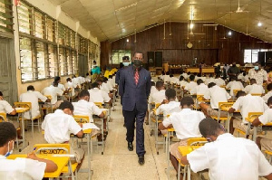 Adutwum Inspects Exam Centres