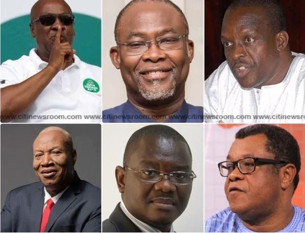 Aspiring Presidential candidates of the opposition National Democratic Congress (NDC)