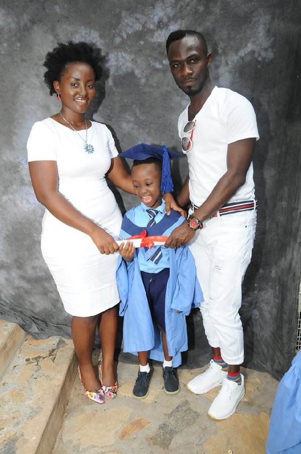 Okyeame Kwame, wife and son